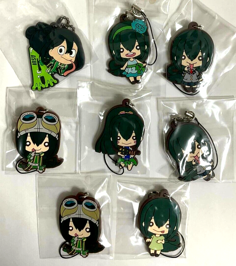 My Hero Academia Nitotan Kuji Rubber Strap Charm x8 Tsuyu Asui Bokuno Anime JP