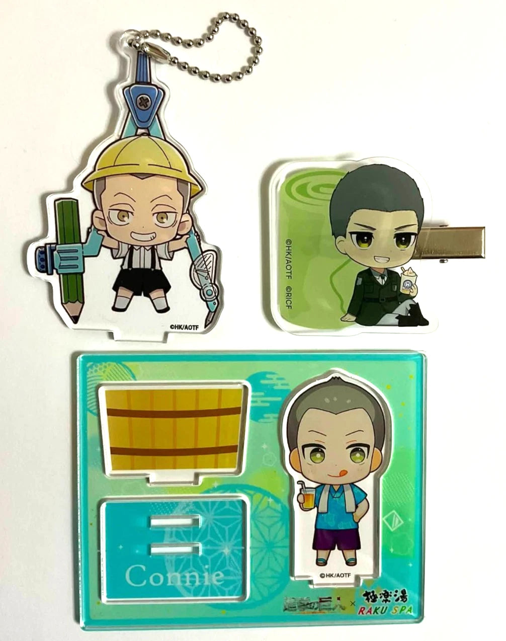 Attack On Titan x Raku Spa Mini Clip Acrylic Stand Connie Springer xde