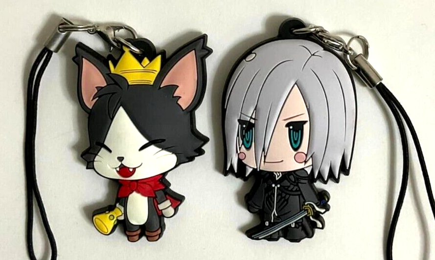 Final Fantasy Trading Rubber Strap Keychain x2 Kadaj Cait Sith