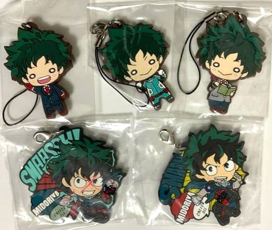 My Hero Academia Nitotan Kuji Rubber Strap Charm x5 Izuku Midoriya