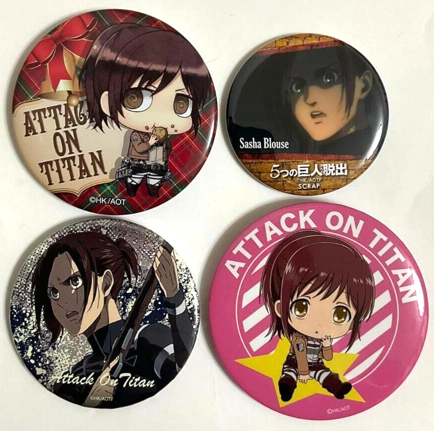 Attack On Titan The FINAL Can Badge Button x4 Sasha Blouse