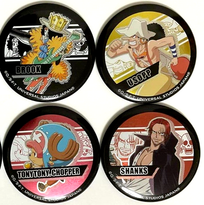 One Piece USJ Can Badge Button x8 Robin Shanks Chopper Carrot Usopp Brook