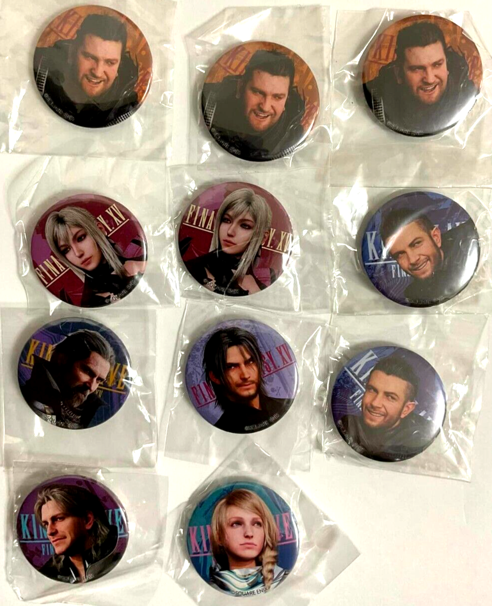 Final Fantasy XV Mini Can Badge Button x11 Noctis Nyx Ravus Regis Aranea Lunafrena