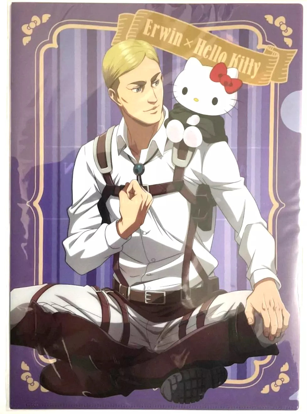 Attack On Tit x Sanrio Characters Clear File Erwin Smith Hello Kitty