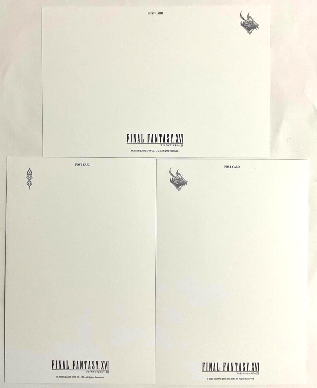 Final Fantasy XVI Square Enix Cafe Original Postcard x3 Joshua Rosfield Phoenix