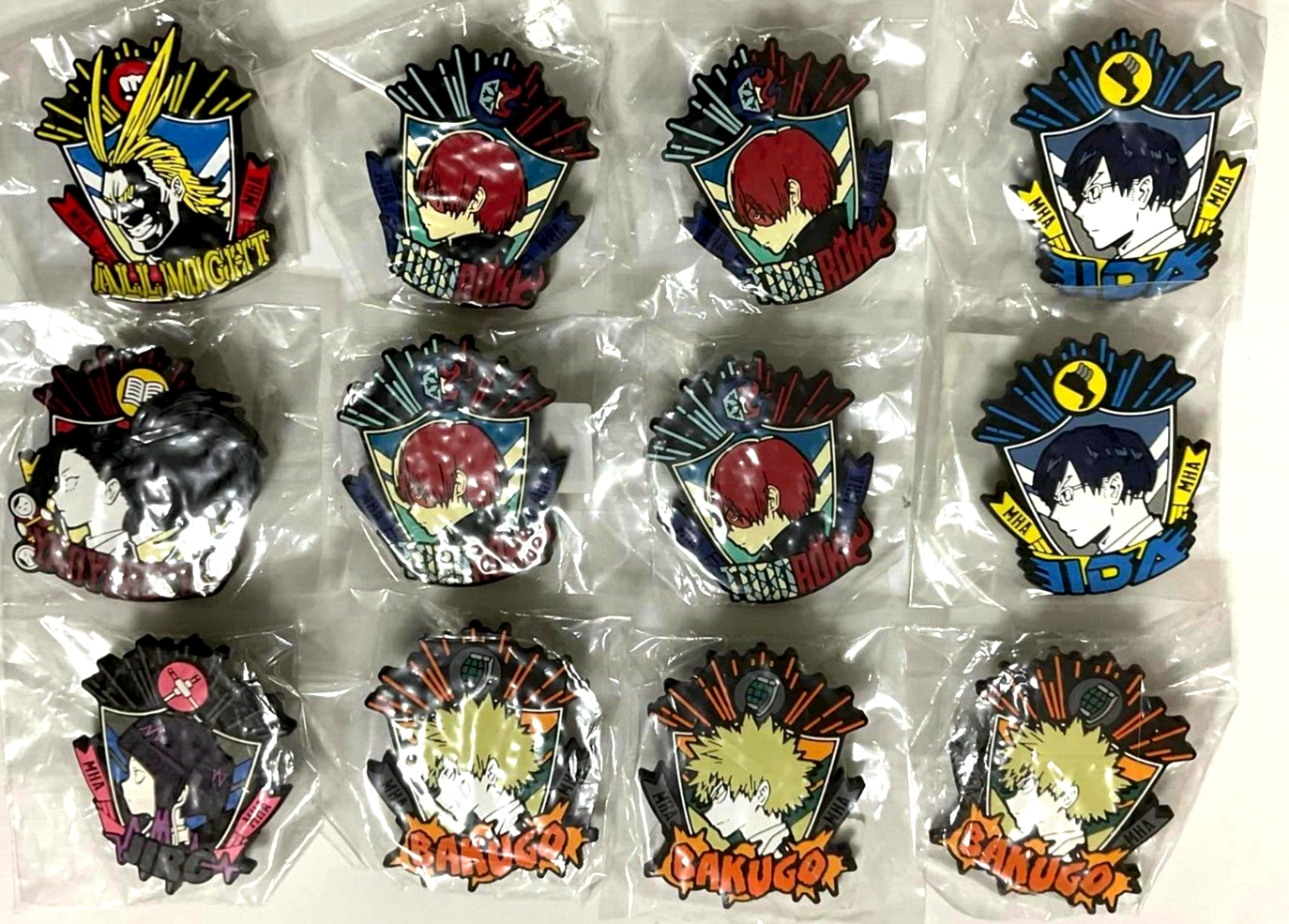 My Hero Academia Rubber Badge Clip Bakugo Todoroki Iida Yaoyorozu Jiro All Might