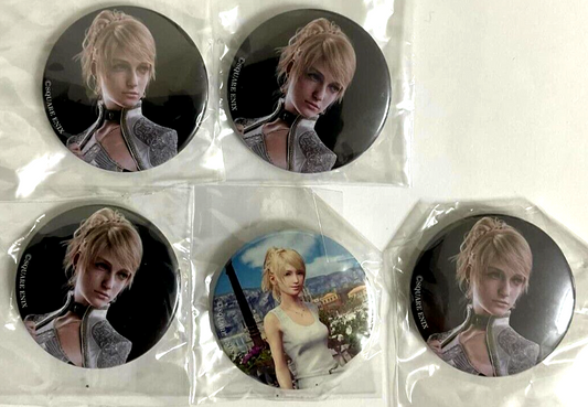 Final Fantasy XV Mini Can Badge Button x5 Lunafrena Nox Fleuret Square Enix Cafe