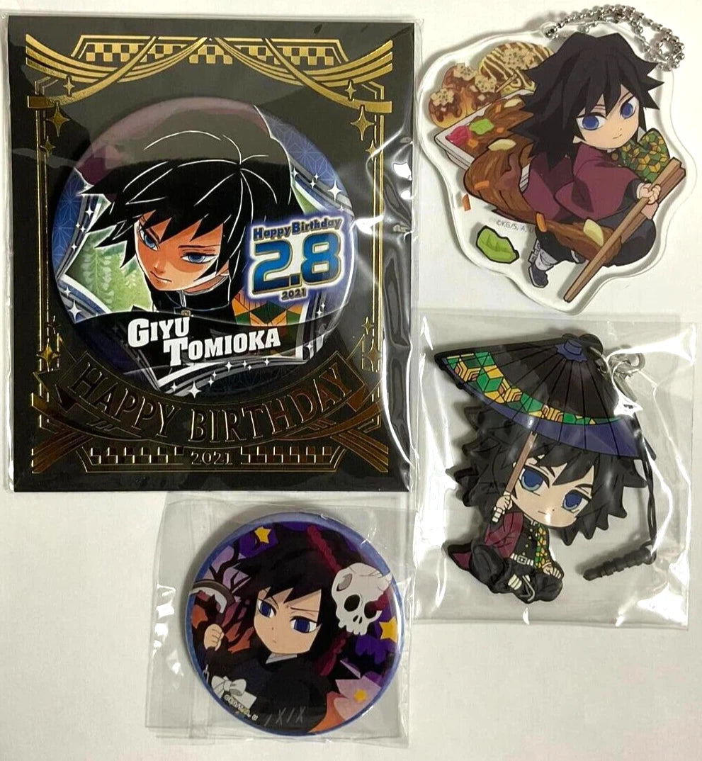 Kimetsu Yaiba Demon Slayer Petanko Keychain Rubber Strap Badge Giyu Tomioka xde