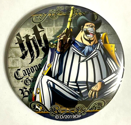 One Piece Yakara STAMPEDE Can Badge Button Capone Gang Bege
