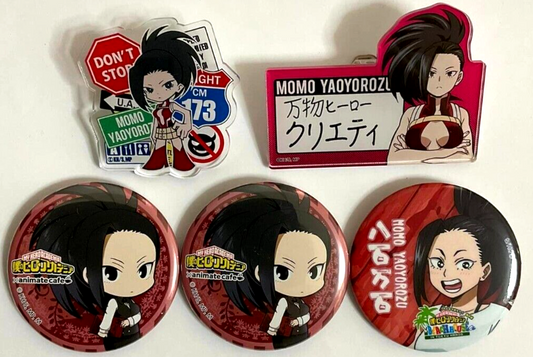 My Hero Academia Jump Shop Acrylic Can Badge Button x5 Momo Yaoyorozu Anime JP