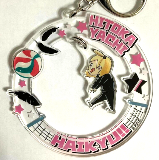 Haikyuu Circle Acrylic Keychain Strap Hitoka Yachi Karasuno