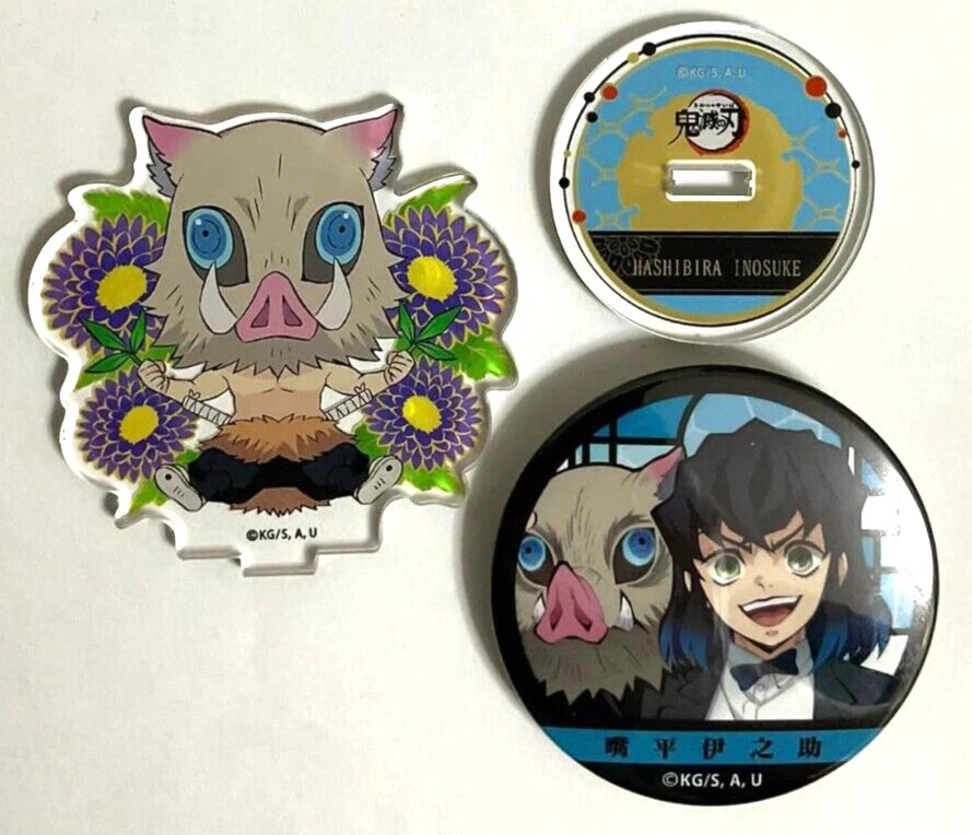 Kimetsu no Yaiba Demon Slayer Petanko Badge Acrylic Stand Inosuke Hashibira xde