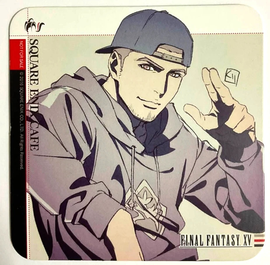 Final Fantasy XV BROTHERHOOD Coaster Gladiolus Amicitia Square Enix Cafe xde