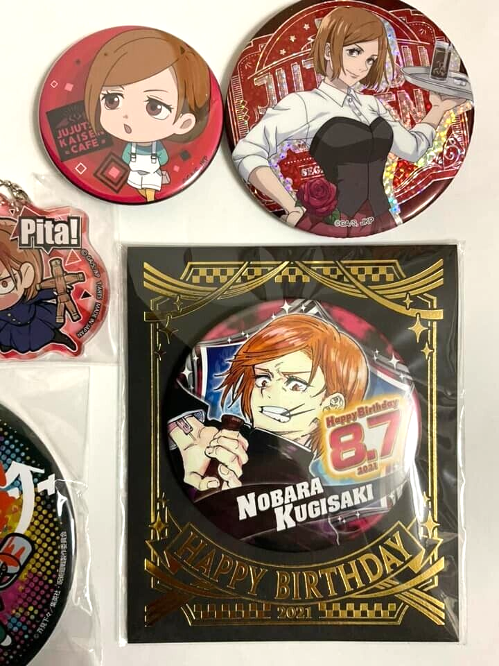 Jujutsu Kaise Bday Pita Can Badge Acrylic Keychain Strap Nobara Kugisaki