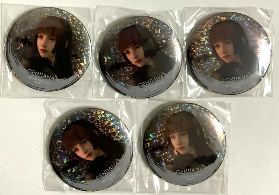 Final Fantasy XV Hologram Can Badge Button x5 Gentiana