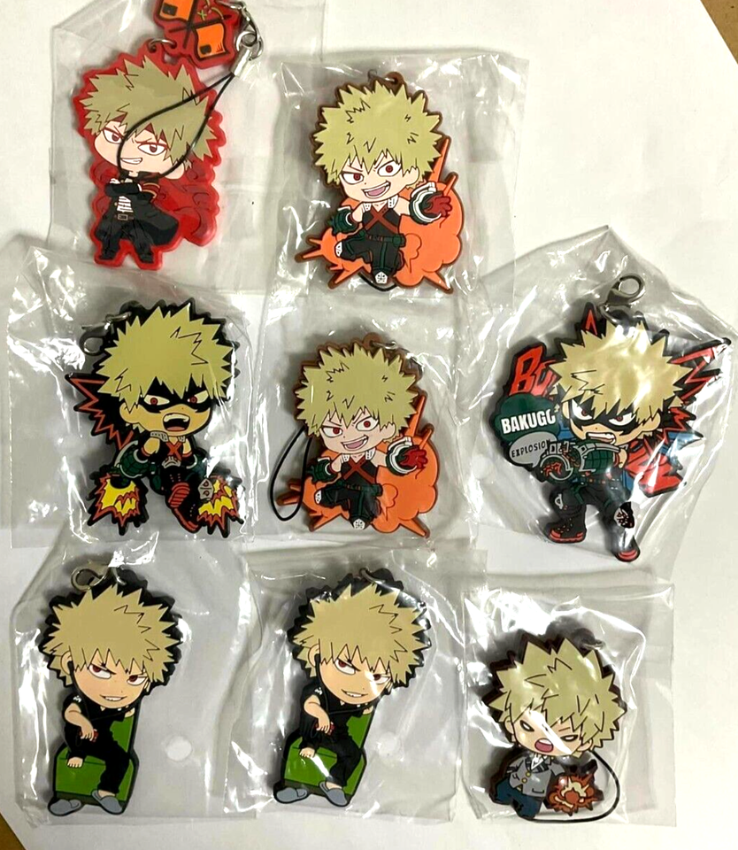 My Hero Academia Nitotan Kuji Rubber Strap Charm x8 Katsuki Bakugo