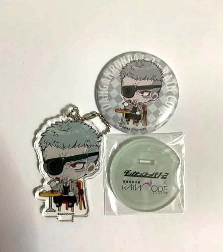 Danganronpa x Rain Code Collabo Acrylic Stand Badge x2 Zange Eraser
