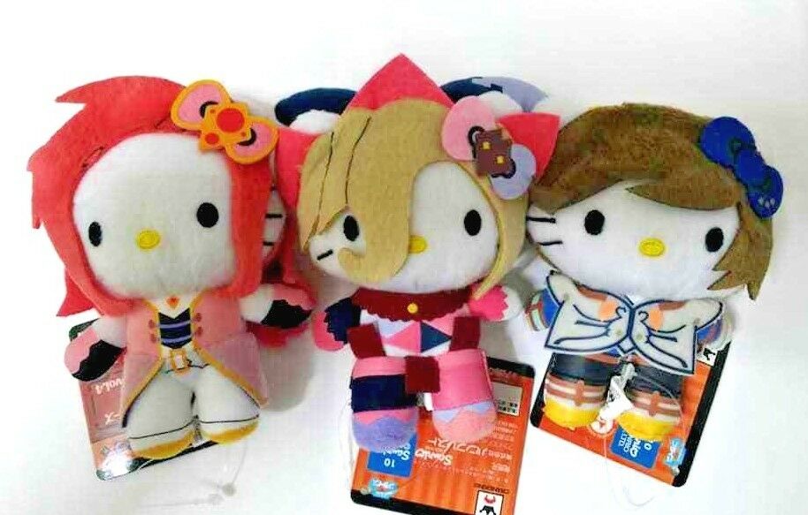 Hello Kitty x Tales of Series Plush Doll Mascot x3 Magilou Zelos Sorey NAMCO