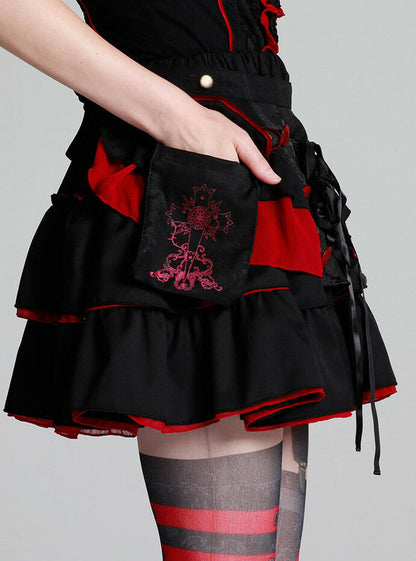 D.gray-man h.NAOTO Lenalee Lee Gothic Skirt Rubber Free Size Cosplay ###