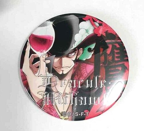 One Piece Yakara BLACK Can Badge Button Dracule Mihawk