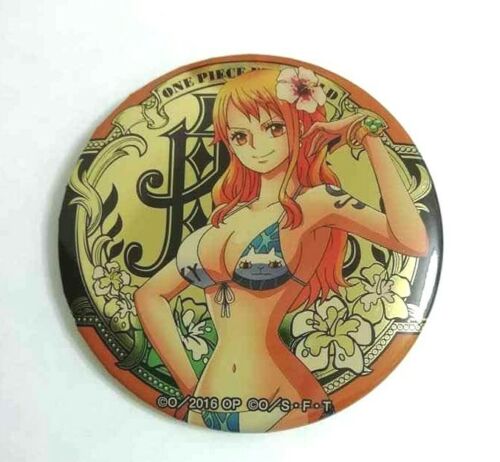 One Piece Yakara GOLD Can Badge Button Nami Mugiwara