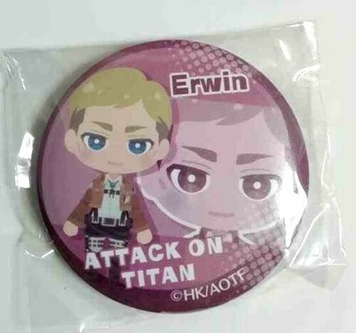 Attack On Titan Chara Can Badge Button Erwin Smith