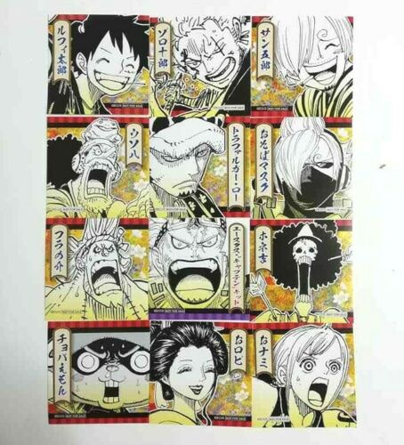 One Piece Wano Mini Sticker x12 Luffy Zoro Sanji Nami Robin Law Kid Brook