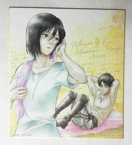 Attack on Titan Big Autograph Shikishi Eren Yeager Mikasa Ackerman TRAINING