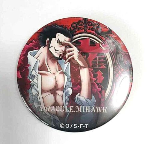 One Piece Yakara BEAST Can Badge Button Dracule Mihawk