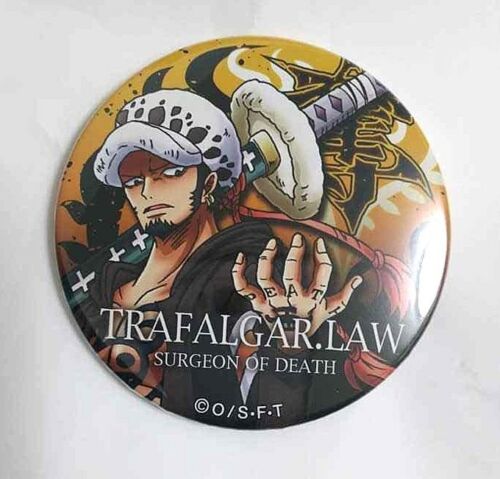 One Piece Yakara PINK&GOLD Can Badge Button Trafalgar Law Mugiwara