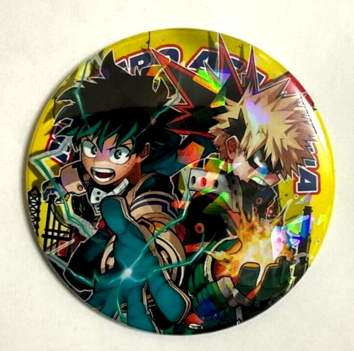 My Hero Academia vol.5 Hologram Can Badge Button Izuku Midoriya Katsuki Bakugo