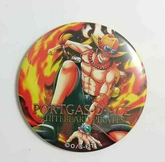 One Piece Yakara PINK&GOLD Can Badge Button Portgas D Ace